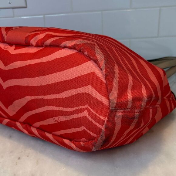 Coach Purse Handbag Tote Pocketbook Devin Exotic Stripe Zebra Print Shoulder Bag - Picture 8 of 16